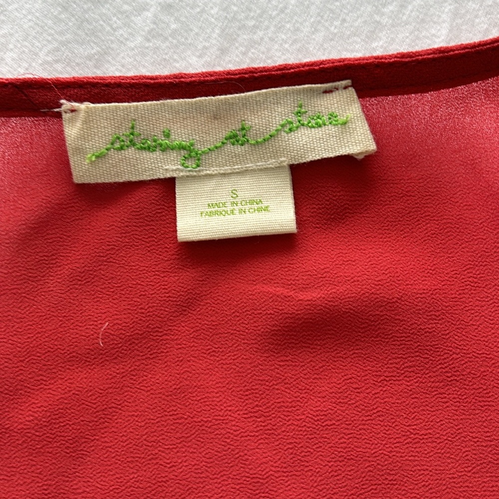 Staring at Stars |‎ Flowy Racerback Blouse | Sz Small - Picture 5 of 6